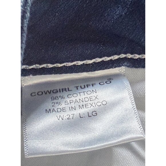 Cowgirl Tuff Co. Edgy Bootcut Jeans Womens Size 11/12 Blue Denim Natural Waist W - Picture 6 of 12